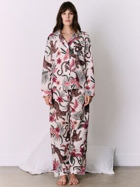 Desmond & Dempsey Soleia Leopard Cream Print Pajamas